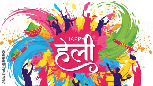 People celebrate Holi with colorful powders in joyful festival event