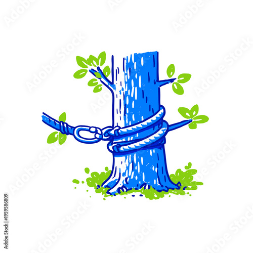 Close-Up of Hammock Tree Suspension Strap