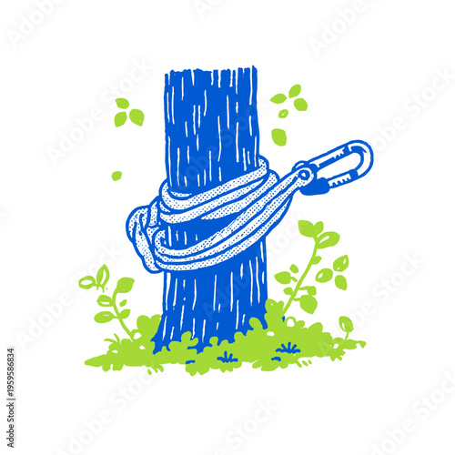 Close-Up of Hammock Tree Suspension Strap