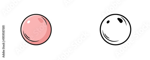 Detailed diagram showing an anatomical human egg cell in pink colors next to a black and white outline for education on white background