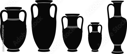 amphora, vase, pottery, ceramic, jar, ancient, greek, roman, artifact, ae pottery icon, classic amphora silhouette