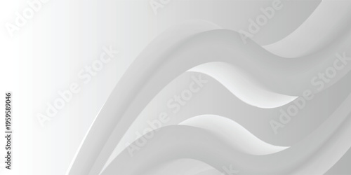 Latar belakang putih abstrak dengan garis bergelombang lembut yang elegan dan ilustrasi efek bayangan lembut yang lembut