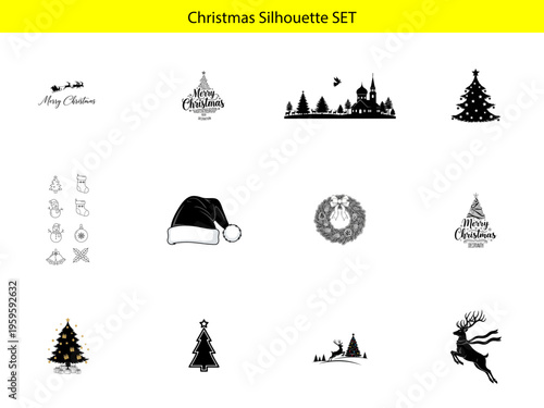 A collection of christmas silhouettes