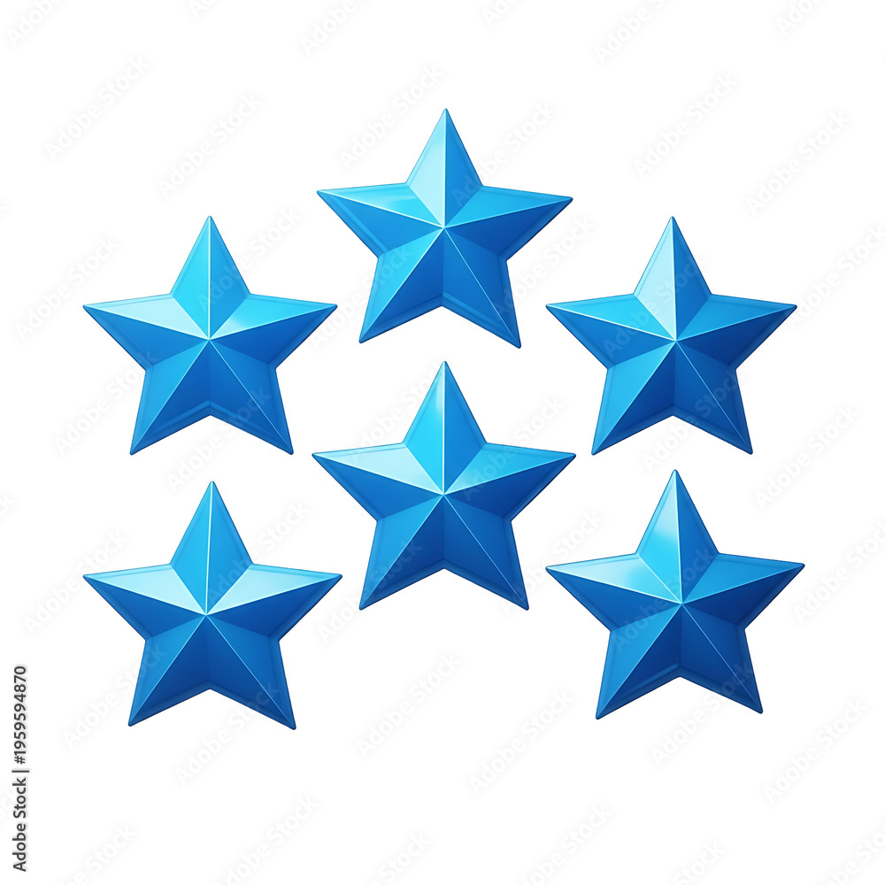 Fototapeta premium A group of blue stars on a black background