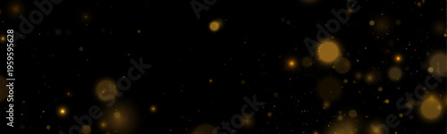 Shimmering particles glow like distant stars, scattered across a deep black sky. Subtle gradients enhance the atmosphere. Ideal for cosmic and abstract themes.