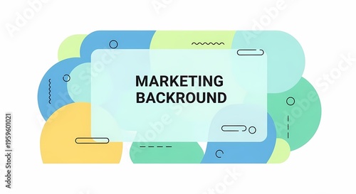 Modern Marketing Background with Abstract Geometric Shapes and Pastel Colors