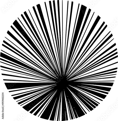 Sunburst radial stripes. Starburst abstract line circle vector background. Sun rise light round decoration elements. Vector illustration.
