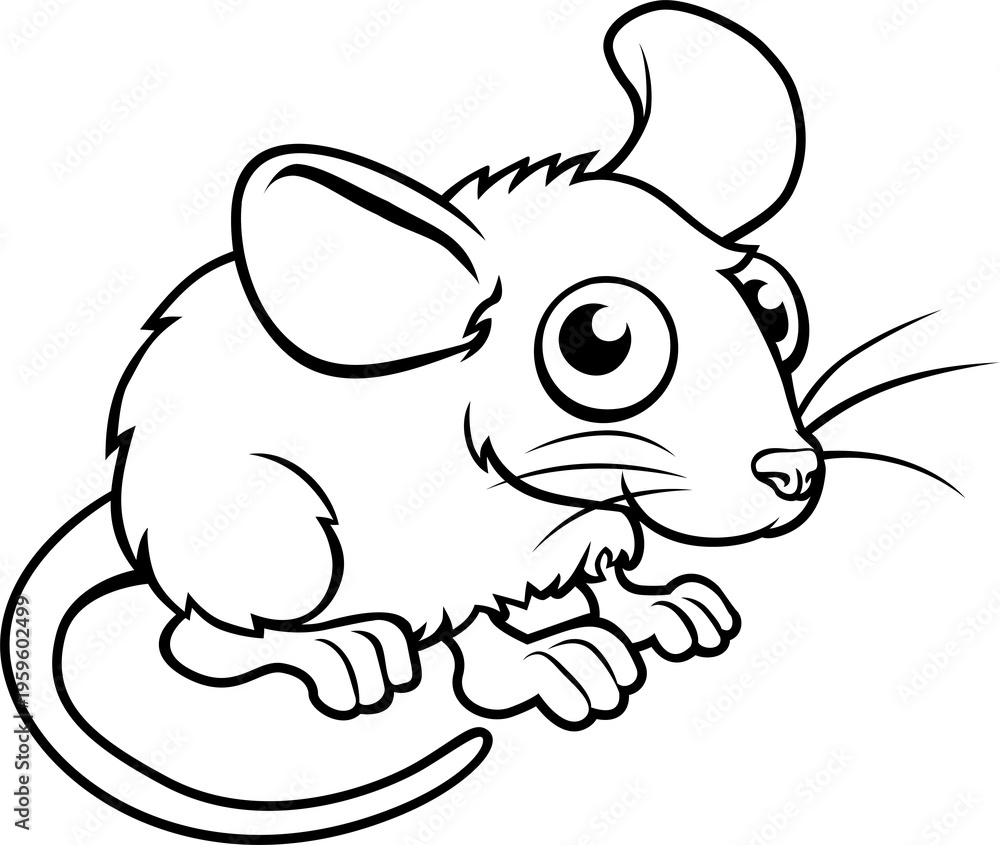 Fototapeta premium A mouse or rat cartoon character animal illustration 