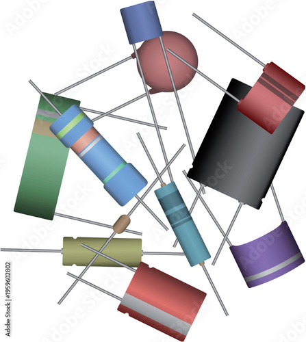 Design of capacitors components illustration