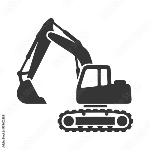 ショベルカーのシルエットアイコン