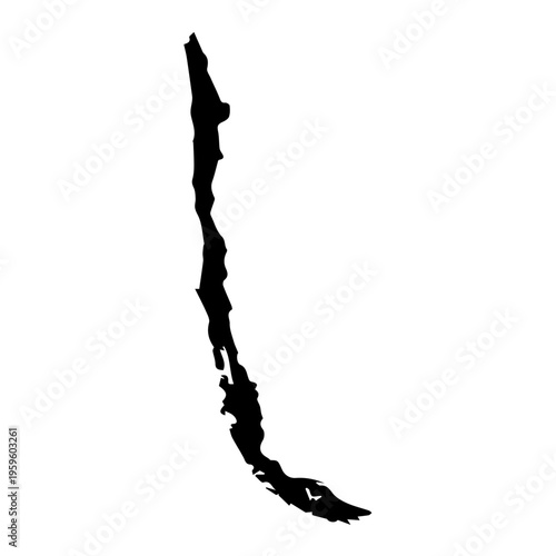 Chile black map on white background