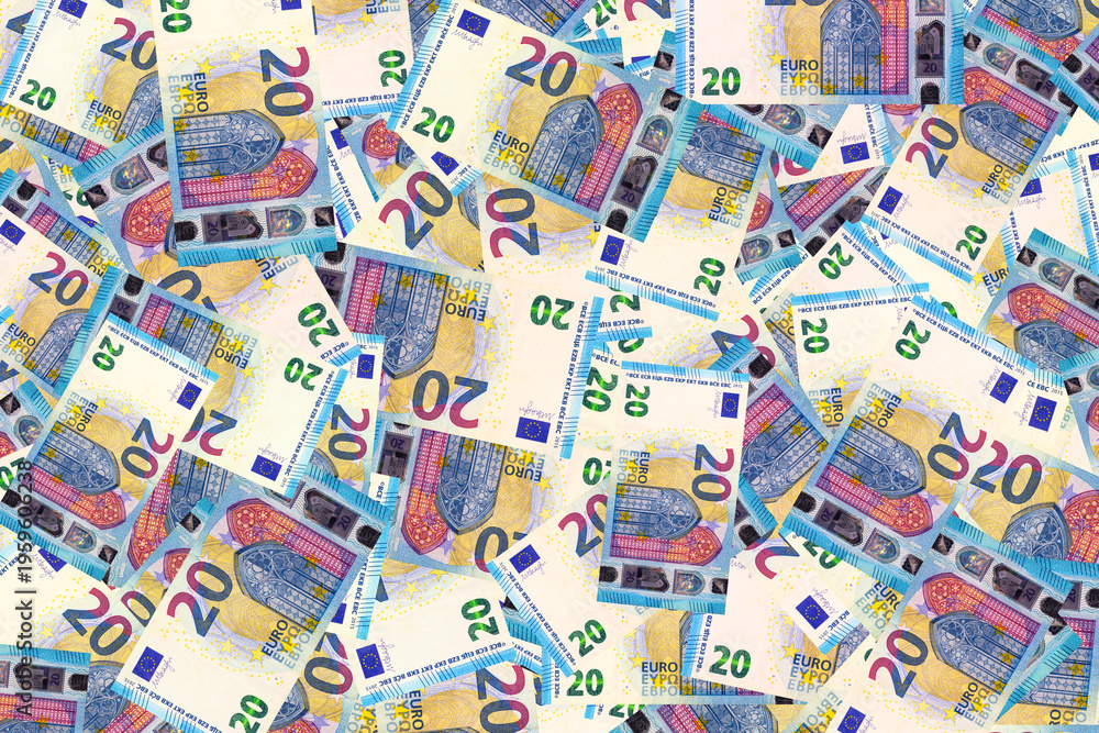Fototapeta premium 20 euro banknote of the European Union. Paper money of Europe