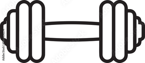 A minimalistic illustration of a dumbbell, showcasing its clean lines and simple form, perfect for representing fitness and strength.