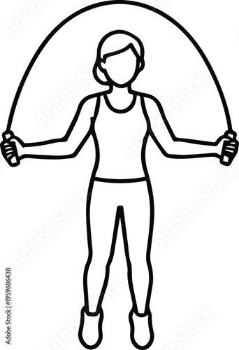 A fit person is jumping rope, demonstrating the dynamic exercise and promoting a healthy, active lifestyle.