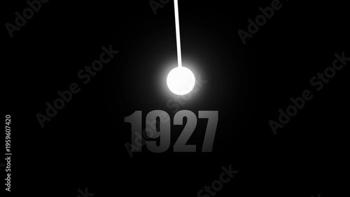 Illuminated Pendulum Sphere Over the Year 1927 ball, Futuristic New Year Concept Symbolizing Innovation, Hope, Strategy and Forward Thinking Success