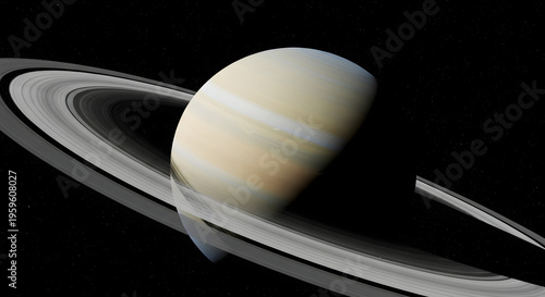 Saturn with Ring System Close-Up
