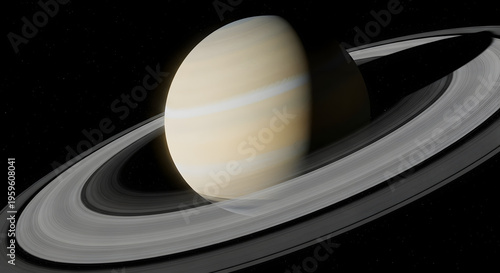 Saturn with Ring System Close-Up
