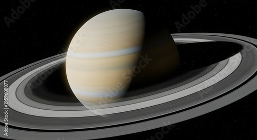 Saturn with Ring System Close-Up
