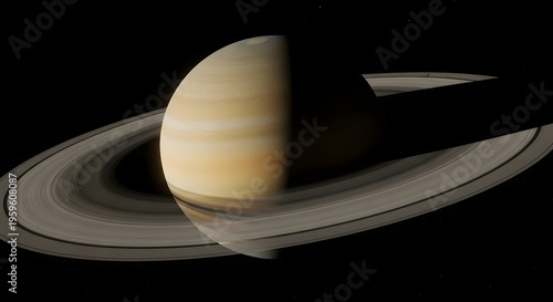 Saturn with Ring System Close-Up
