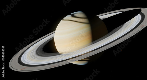 Saturn with Ring System Close-Up
