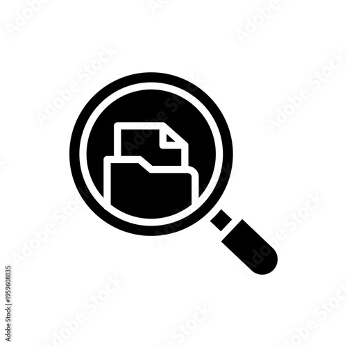 File Search Glyph Icon