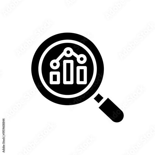 Analytics Search Glyph Icon