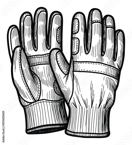 Durable utility work gloves providing essential hand protection for various manual labor tasks and DIY projects, ideal for safety equipment catalogs and construction industry publications