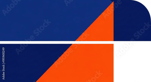 Abstract Geometric Background with Blue, Orange, and White Shapes
