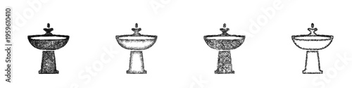 Sketch sink icon design set