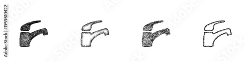 Sketch faucet icon design set