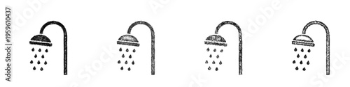 Sketch shower icon design set