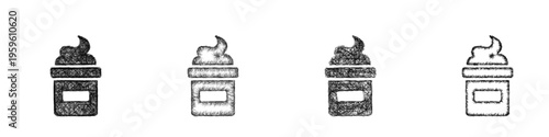 Sketch shaving cream icon design set