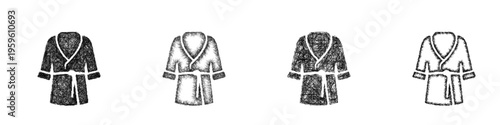 Sketch bathrobe icon design set