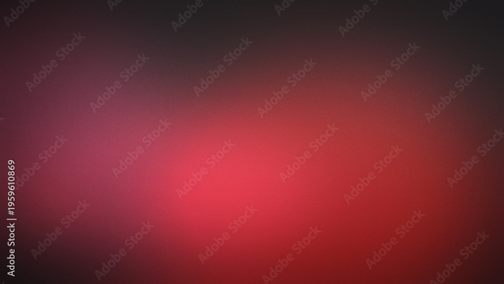 Fototapeta premium Grainy abstract background with a soft gradient transition from deep black to vibrant crimson red and dark magenta hues in a smooth light blend
