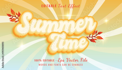summer time 3d text effect design