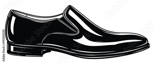 A sleek and polished black mens dress shoe perfect for sophisticated formal wear or business casual outfits, suitable for fashion blogs, apparel catalogs, and clothing advertisements.