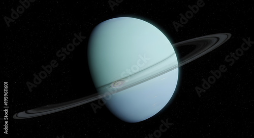 Uranus with Tilted Axis and Pale Blue Atmosphere
