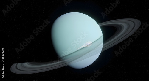 Uranus with Tilted Axis and Pale Blue Atmosphere
