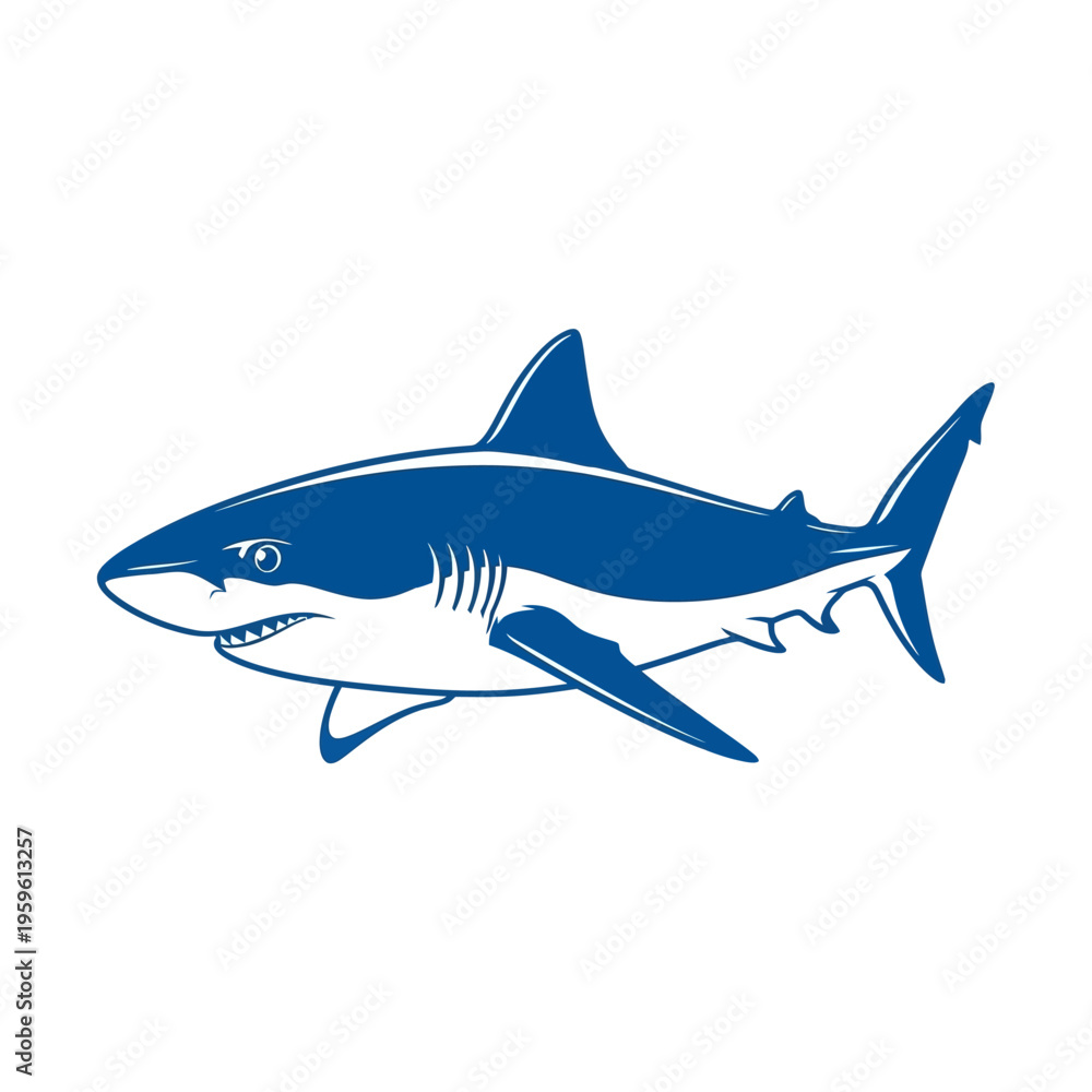 Obraz premium Blue Shark Illustration.