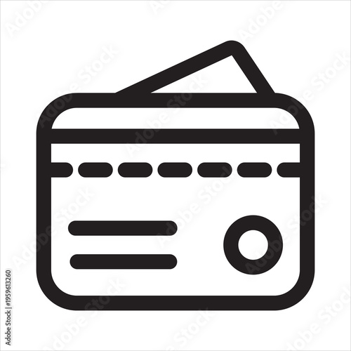 Simple black and white icon of a wallet