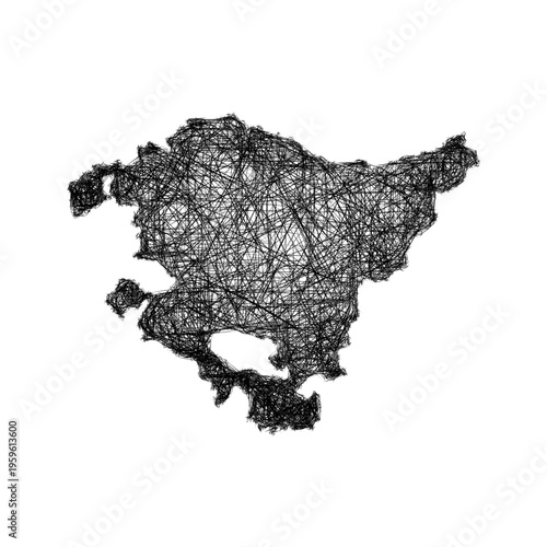 Sketch Basque Country outline map design