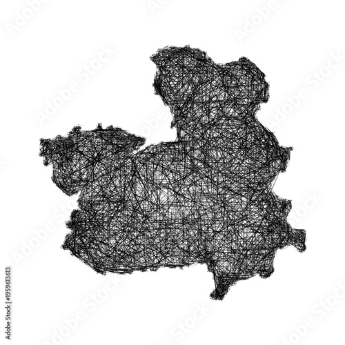 Sketch Castilla-La Mancha outline map design
