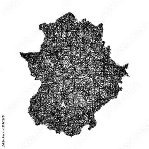 Sketch Extremadura outline map design