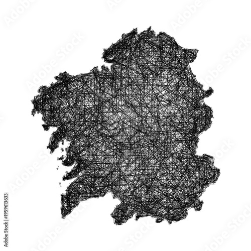 Sketch Galicia outline map design