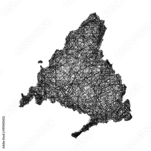Sketch Madrid outline map design