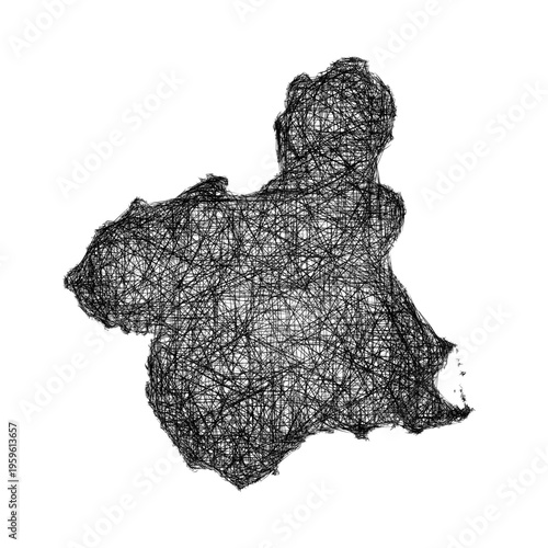 Sketch Murcia outline map design
