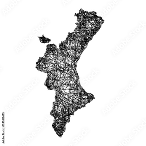 Sketch Valencia outline map design