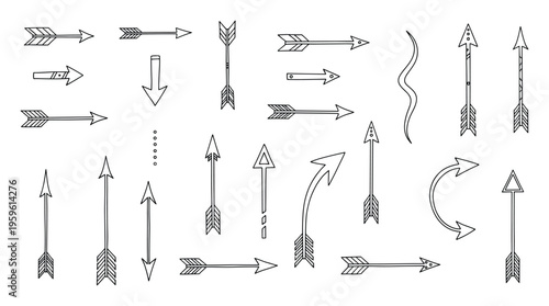Versatile collection of hand drawn doodle arrows and direction indicators perfect for adding a playful touch to graphic projects presentations and educational materials