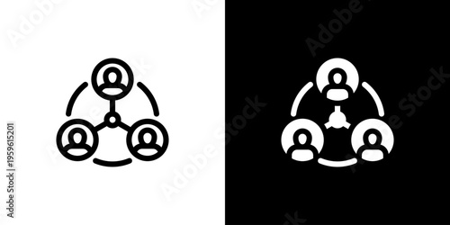 Stakeholder Group Crisis icon concept with flat Black White Background. Vector illustration.