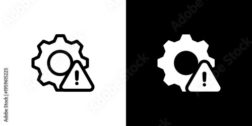 Risk Management icon concept with flat Black White Background. Vector illustration.